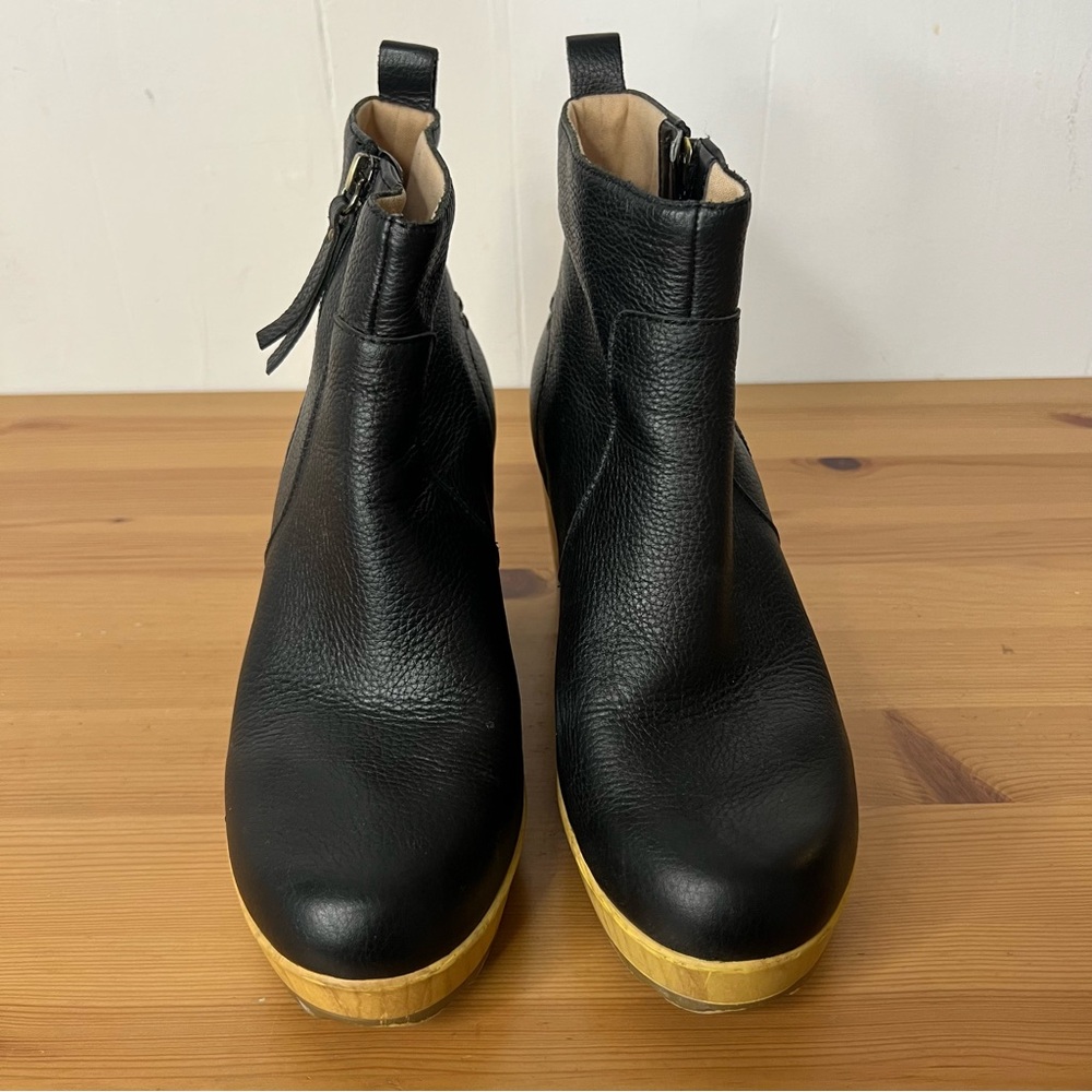 Dr. Scholl's Black Ankle Boots with Tan Sole - Picture 2 of 10